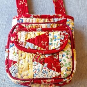 Donna SHARP patchwork Quilted Red and Yellow Crossbody Women's Bag.